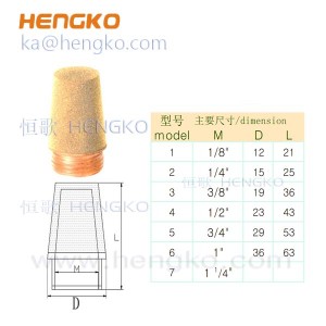 量大從優HSC型燒結銅氣動排氣消聲器消音器 1/8″ 1/4″ 3/8″ 1/2″工業降噪